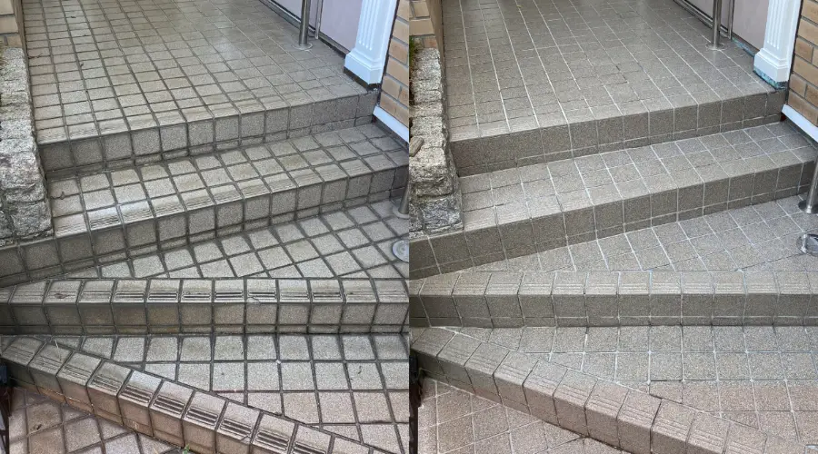 Concrete Surface Before and After Troweling