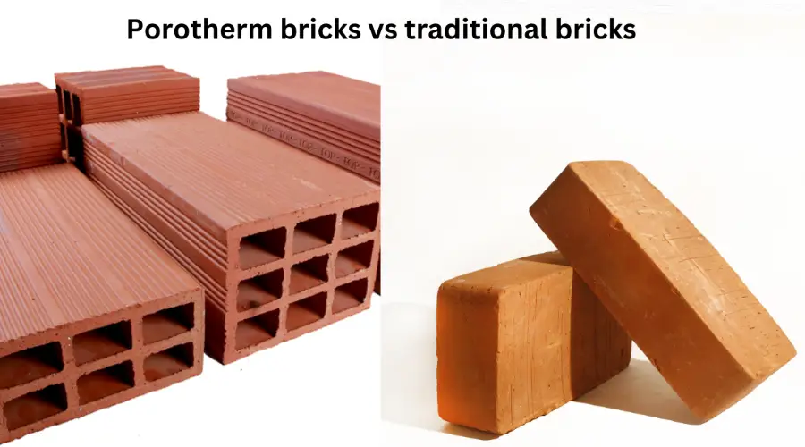 A side-by-side comparison of Porotherm bricks vs. traditional bricks