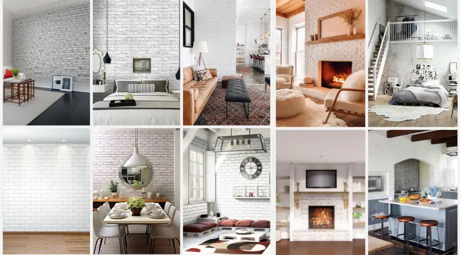 White Brick Wall in Different Rooms