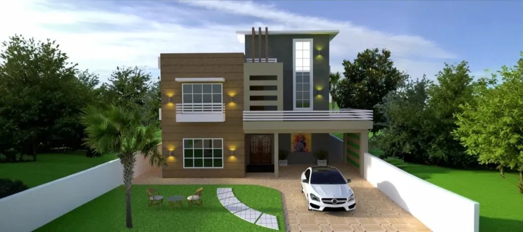 1200 square feet house elevation