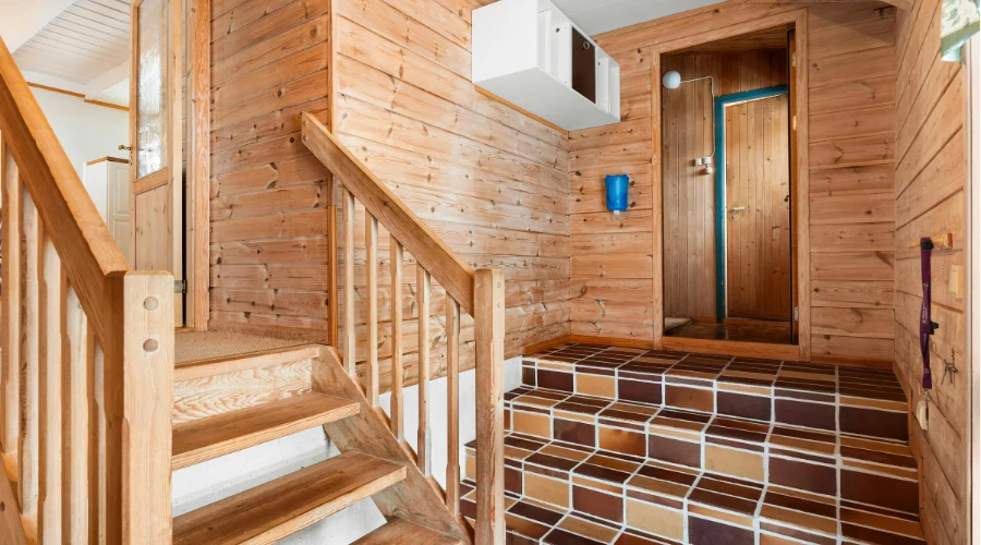 1. Wooden Staircase Wall Design