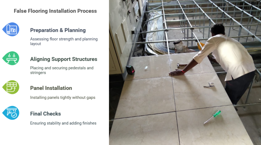 How is False Flooring Installed?