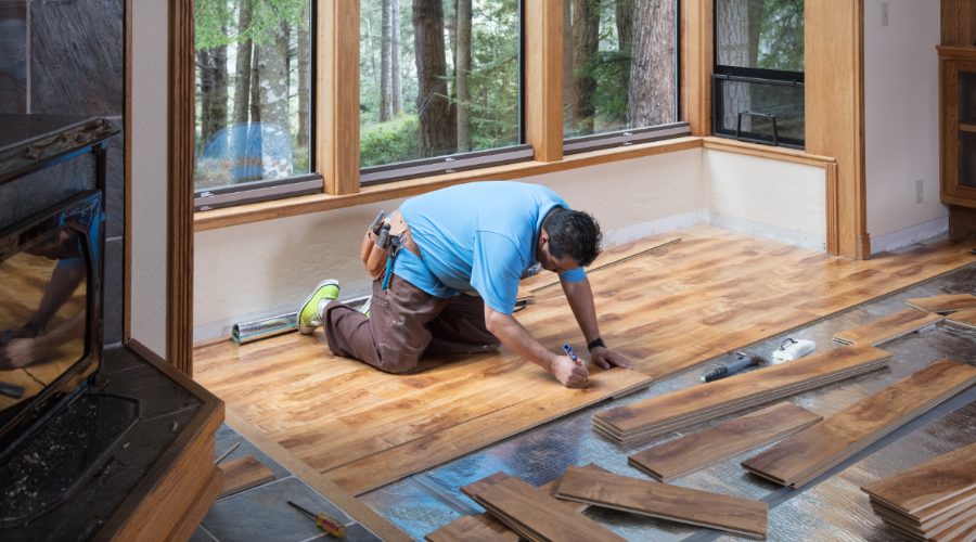 Install the pvc wood flooring