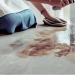 how to clean marble floor stains