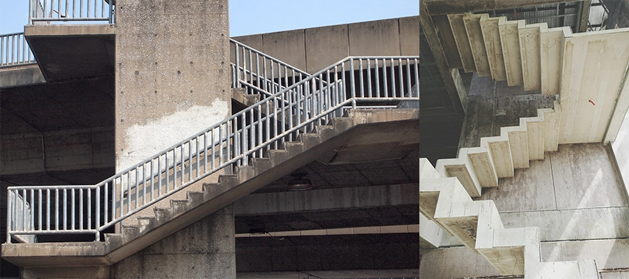 waist slab and folded plate staircases