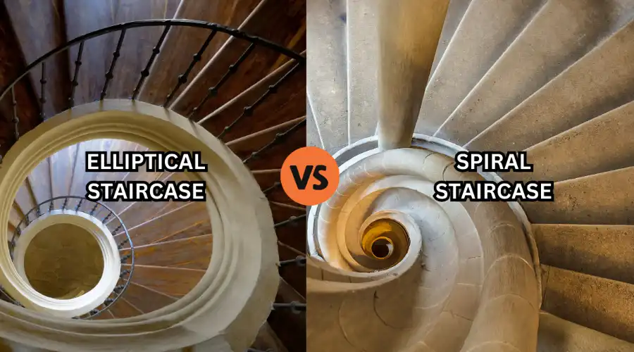 Difference between an Elliptical and a Spiral Staircase