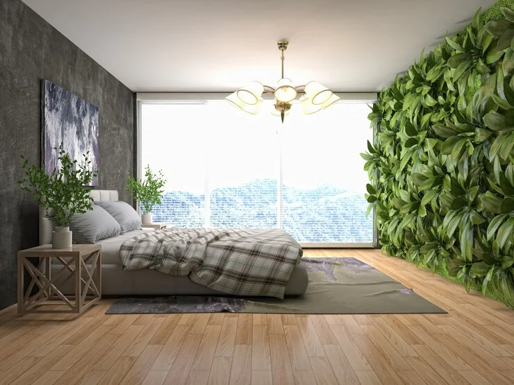 Biophilic false ceiling Design for bedroom