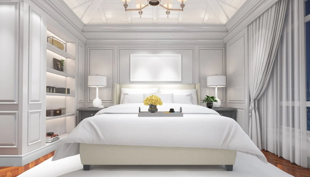 Small bedroom Vaulted ceiling design