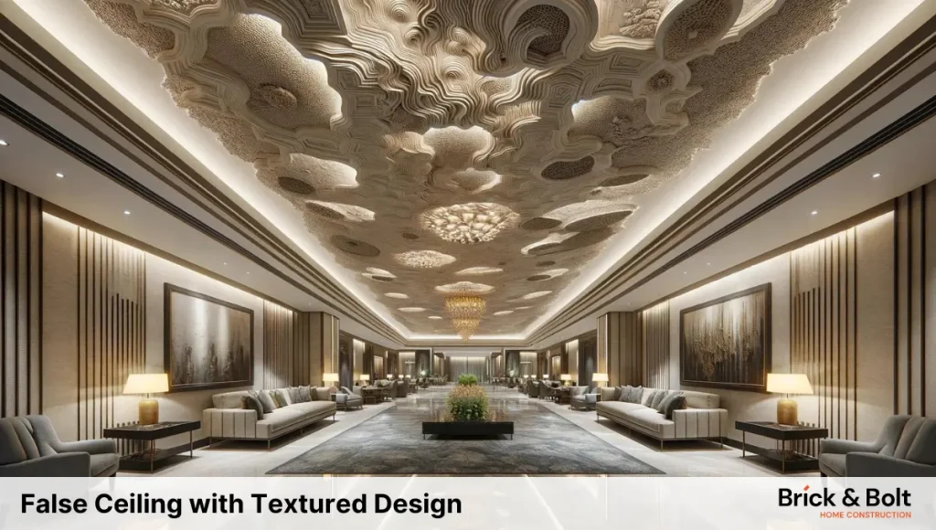 False Ceiling with Textured Design