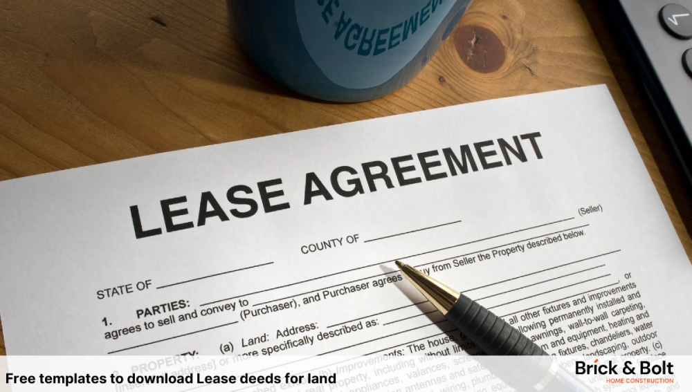 Free templates to download Lease deeds for land