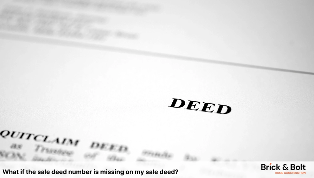 What if the sale deed number is missing on my sale deed