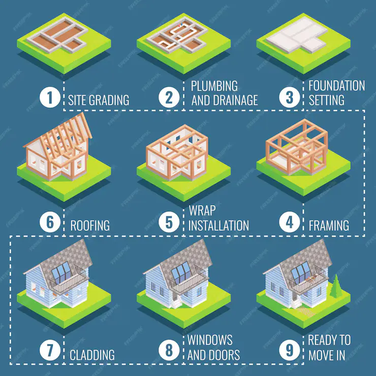 House Construction phase Step-by-Step Process